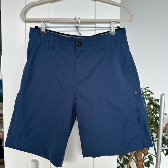 Orvis Blue Flat Front Shorts Modern Design - Picture 1 of 7